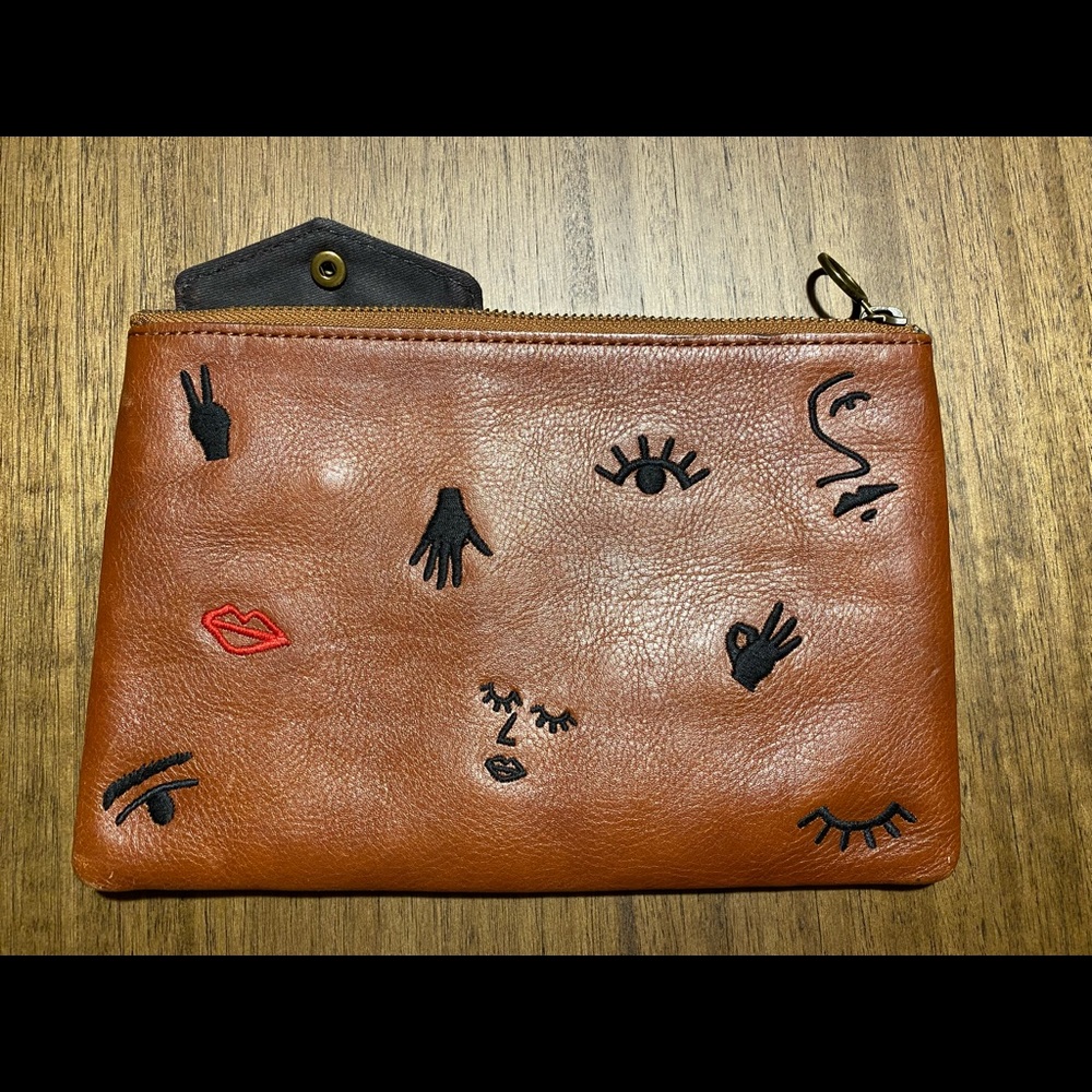 Madewell pouch clutch purse leather